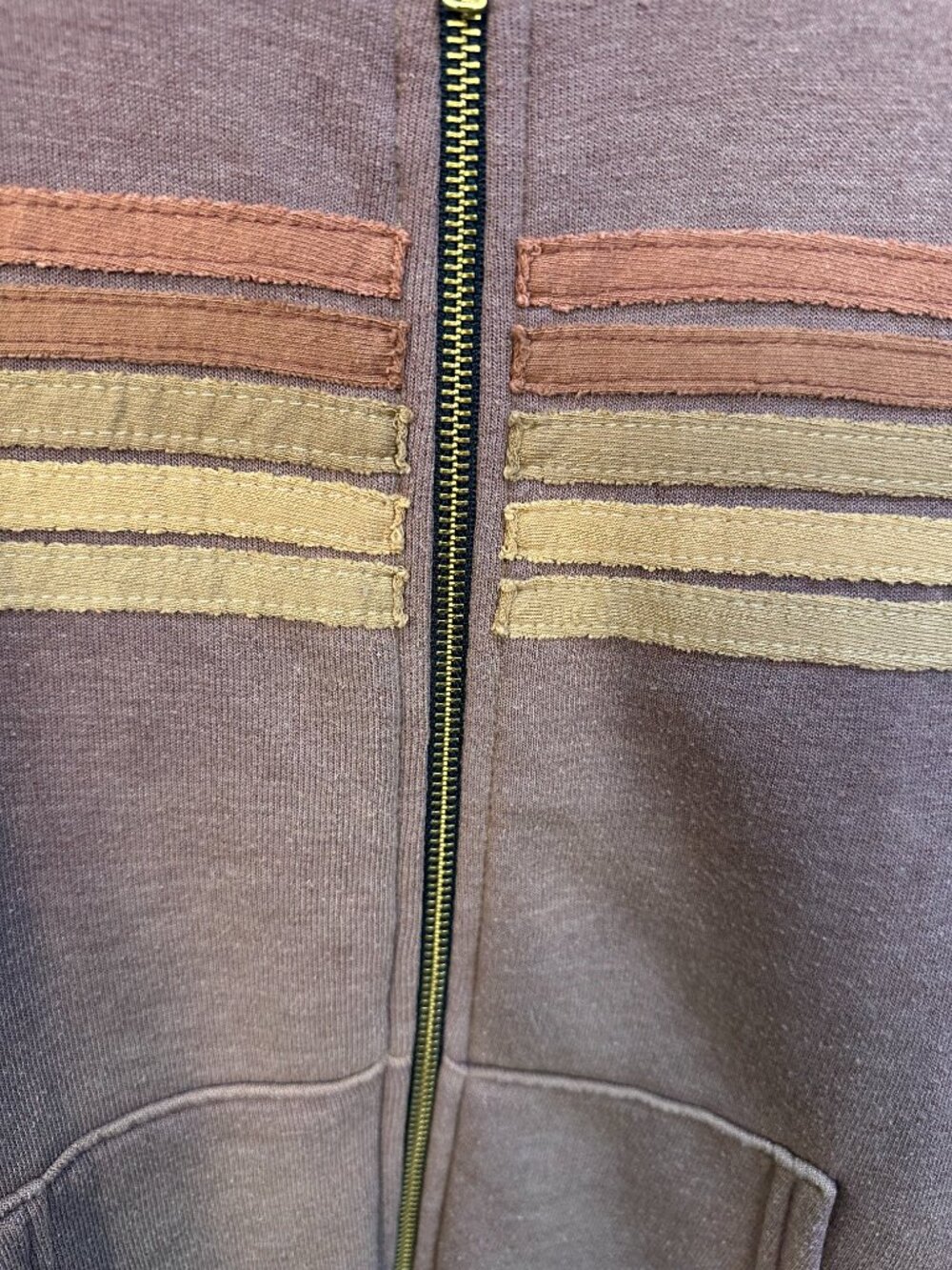 Aviator Nation 5 Stripe Zip Hoodie Mauve/Purple Size Small - Picture 3 of 6